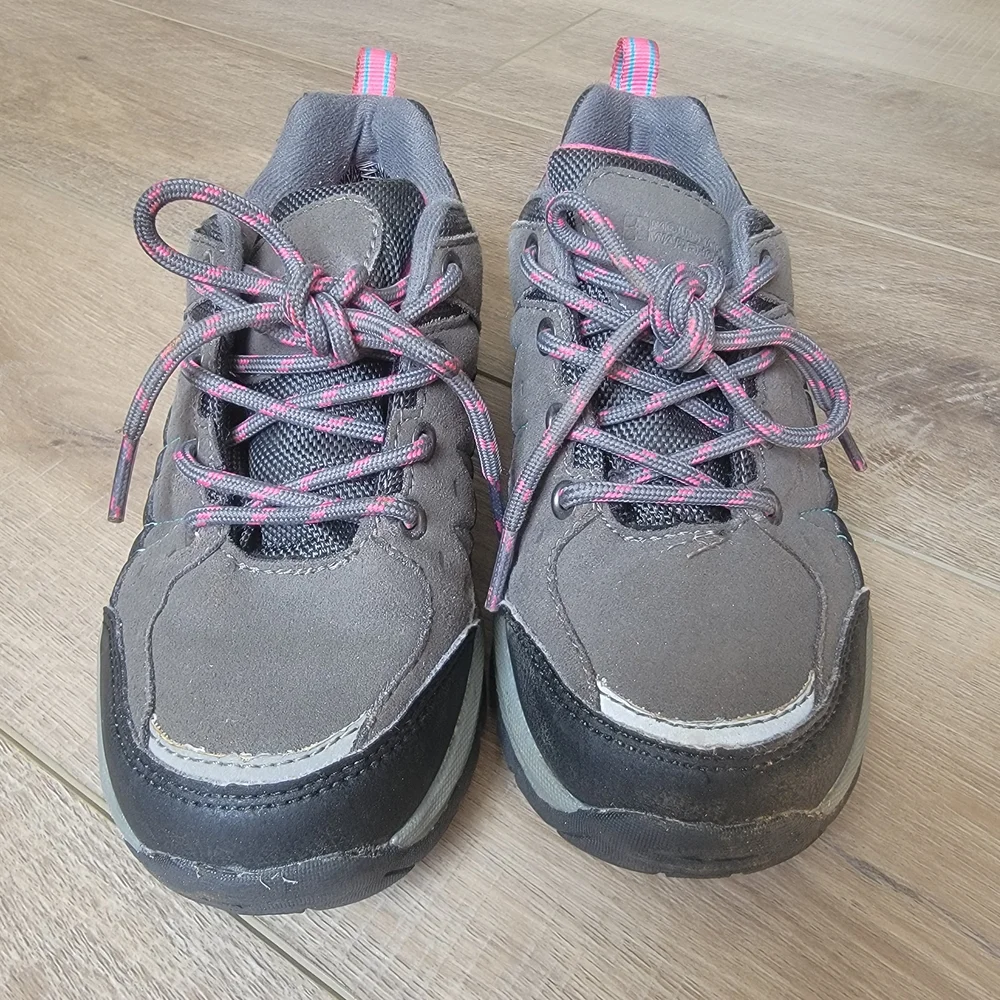 Mountain Warehouse Kids Girls Stampede Waterproof Hiking Shoes Grey Pink US Sz 2